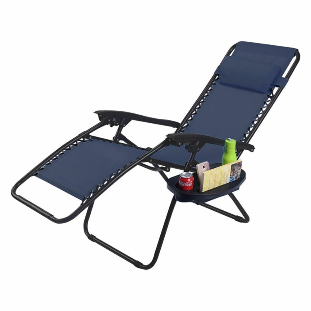 Hommoo Outdoor Folding Zero Gravity Reclining Lounge Chair-Blue, Zero Gravity Lawn Lounge Chairs with Cup Holder Image 6