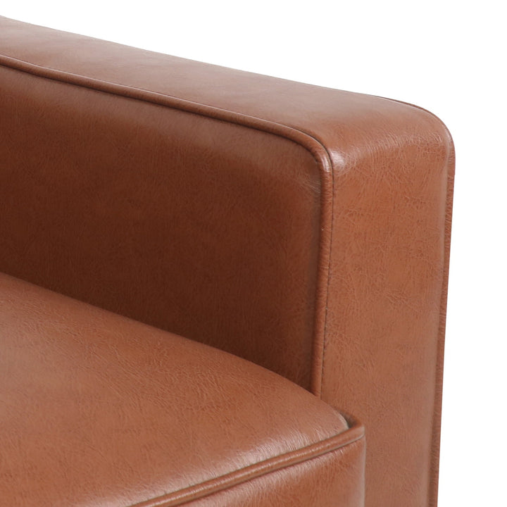 Barrel-Shaped Chair Elegant Style Club Chair, Accent Chair, Upholstered Velvet Chair, Light Brown Image 5