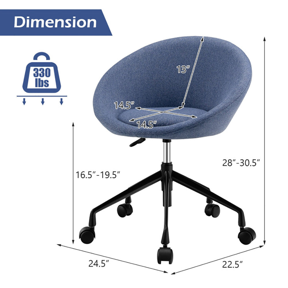 Hommoo Sofa Lounge Club Leisure Chair,Swivel Accent Chairs,Adjustable Swivel Accent Chair Vanity Chair with Round Image 2