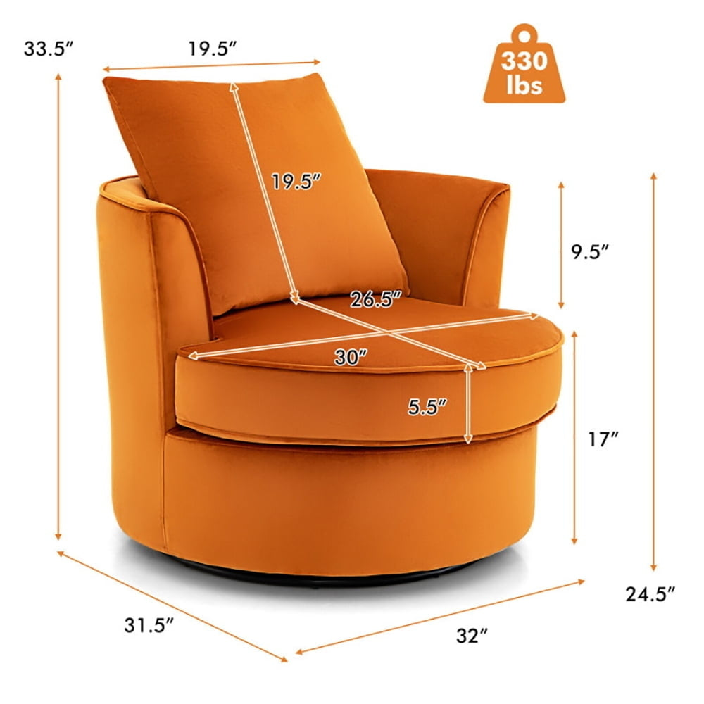 Hommoo Sofa Lounge Club Leisure Chair,Swivel Accent Chairs,Modern 360 Swivel Barrel Chair with No Assembly Image 3