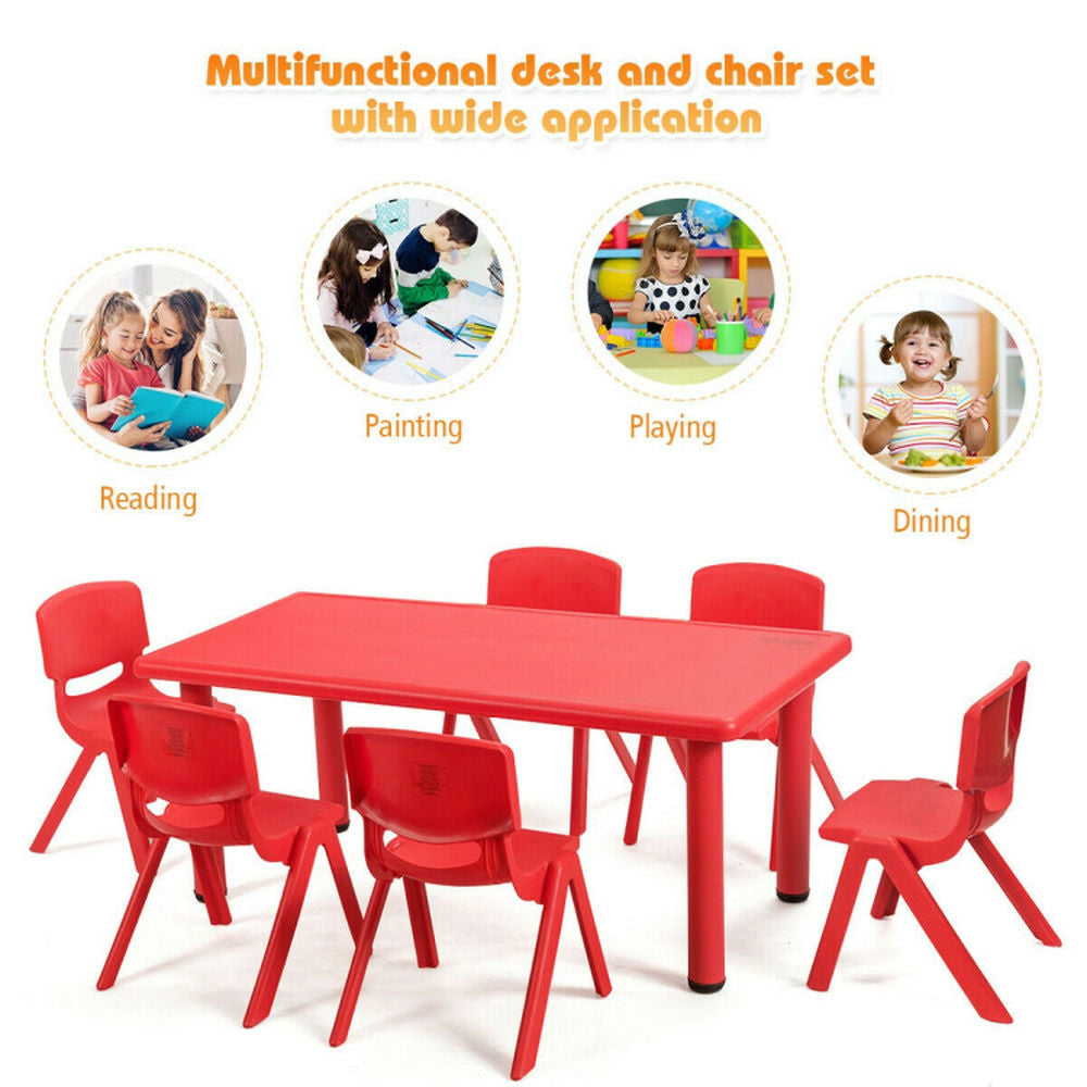 Hommoo 6-pack Kids Plastic Stackable Classroom Chairs-Red, Kids Chairs for Kids Image 3