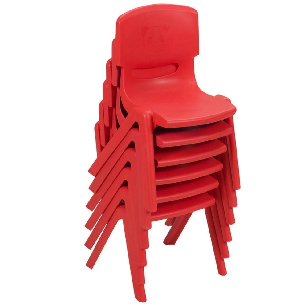 Hommoo 6-pack Kids Plastic Stackable Classroom Chairs-Red, Kids Chairs for Kids Image 4