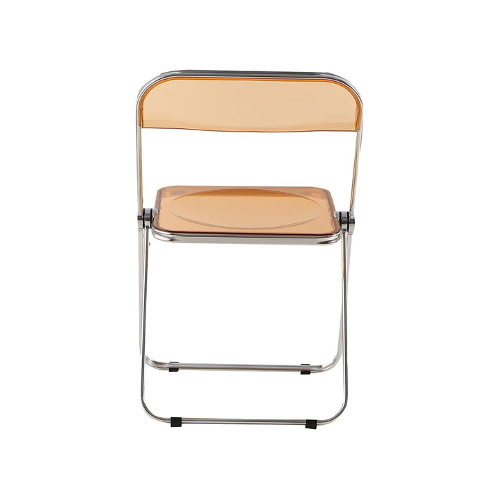 Hommoo Folding Chair Transparent Chairs-Ghost Stackable Crystal Folding Chair-PC Plastic Living Room Seat-Orange Image 4