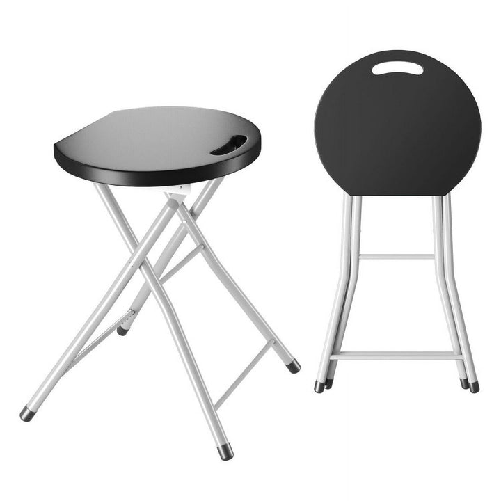 Hommoo 28 Inch Portable Folding Stools with 330lbs Limited Sturdy Frame, Outdoor Dining Chair for Outside Patio Image 4