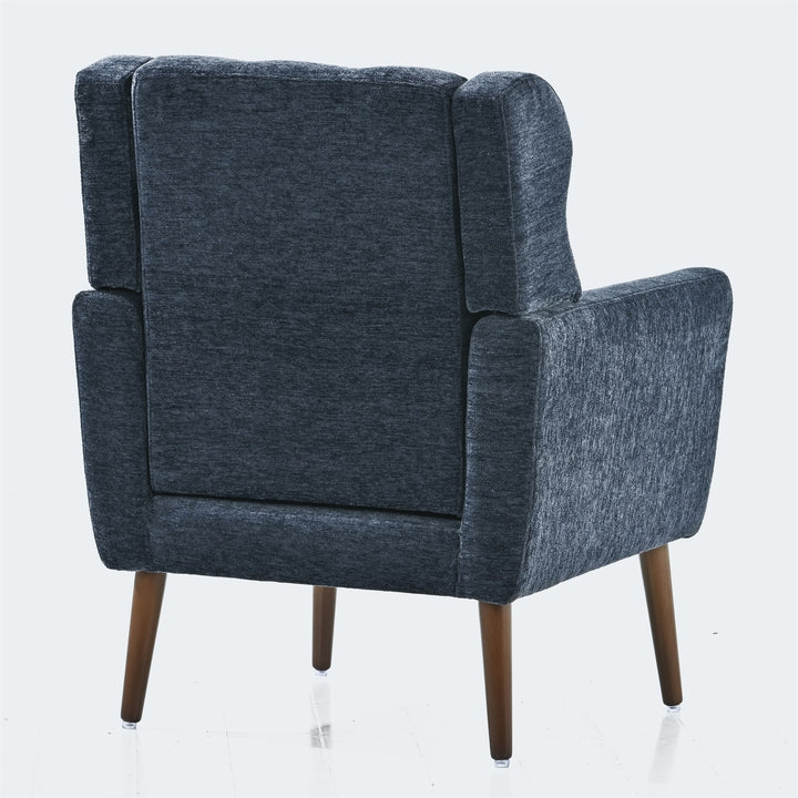 Hommoo Reading Arm Living Room Comfy Accent Chairs for Bedroom, Comfy Upholstered Single Sofa Dark Blue Image 6