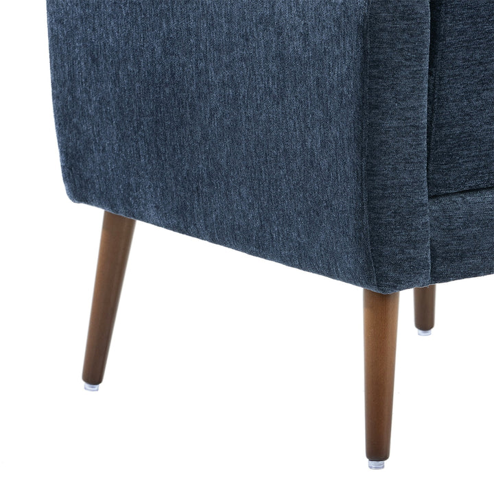 Hommoo Reading Arm Living Room Comfy Accent Chairs for Bedroom, Comfy Upholstered Single Sofa Dark Blue Image 7