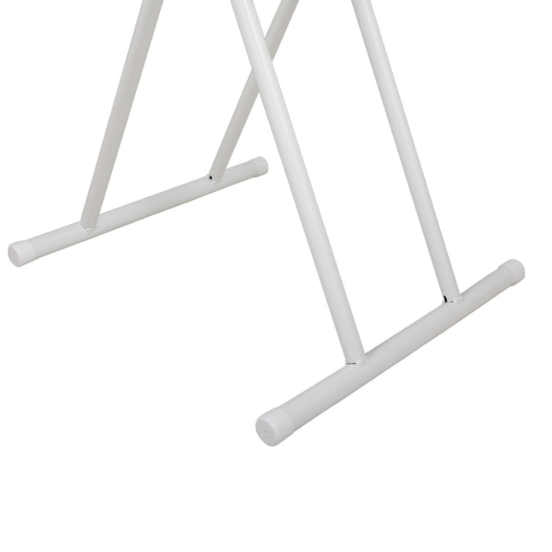 Hommoo Sturdy Lightweight Folding Table, 4 Height Settings, White, Tubular Steel Frame, 220lb Load Image 7