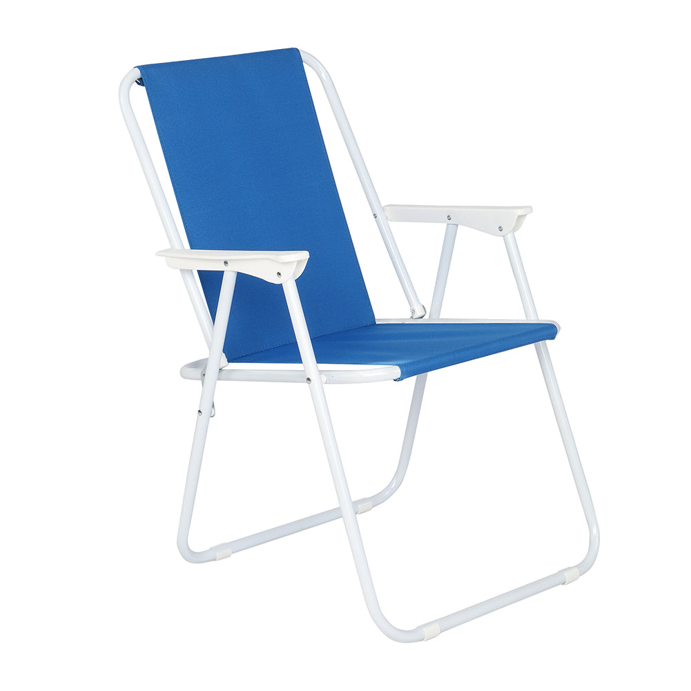 Hommoo Folding Beach Chair, Oxford Cloth Iron Outdoor Beach Chair, Blue Image 2