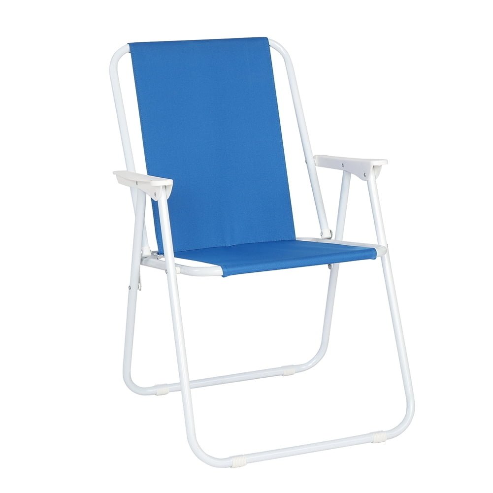 Hommoo Oxford Cloth Iron Outdoor Folding Chair for Beach Camping - Blue Image 1