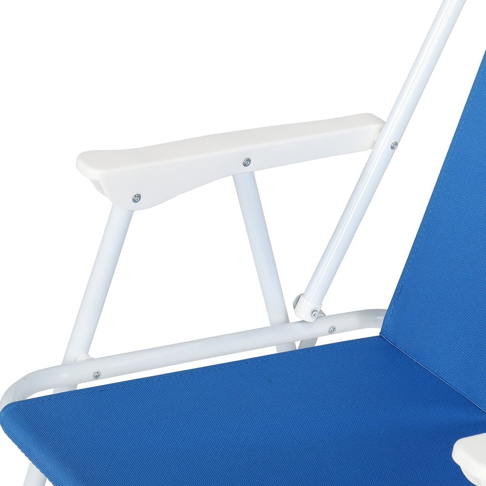 Hommoo Oxford Cloth Iron Outdoor Folding Chair for Beach Camping - Blue Image 2