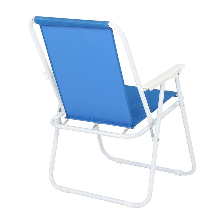 Hommoo Oxford Cloth Iron Outdoor Folding Chair for Beach Camping - Blue Image 3