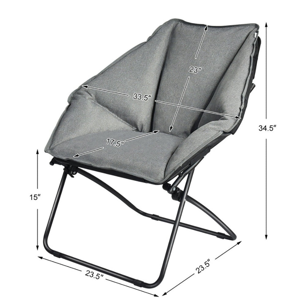 Hommoo Oversized Foldable Leisure Camping Chair with Sturdy Iron Frame, Outdoor Camping Chairs for Adult Hiking Fishing Image 2