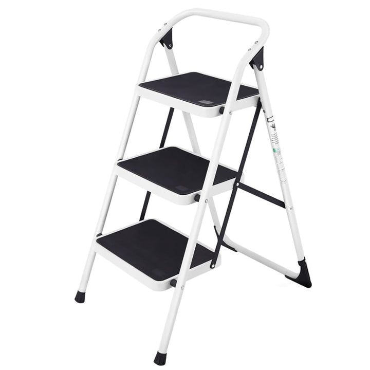 Hommoo Step Ladder, Folding Step Stool, Stepladders,Folding 3-Step Ladder with Handgrip and Anti-Slip Platform Image 2