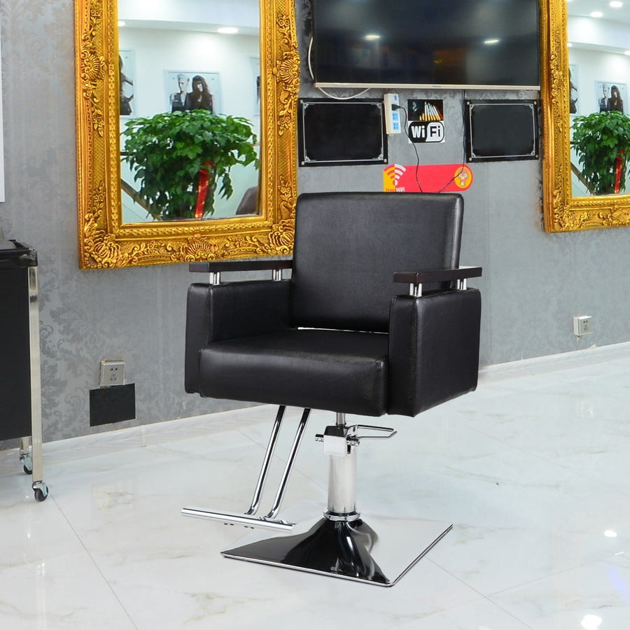 Hommoo Hydraulic Barber Chair, Heavy-Duty Styling Chair with 360 Degree Rotation for Barber Shop, Beauty Salon, Spa, Image 1