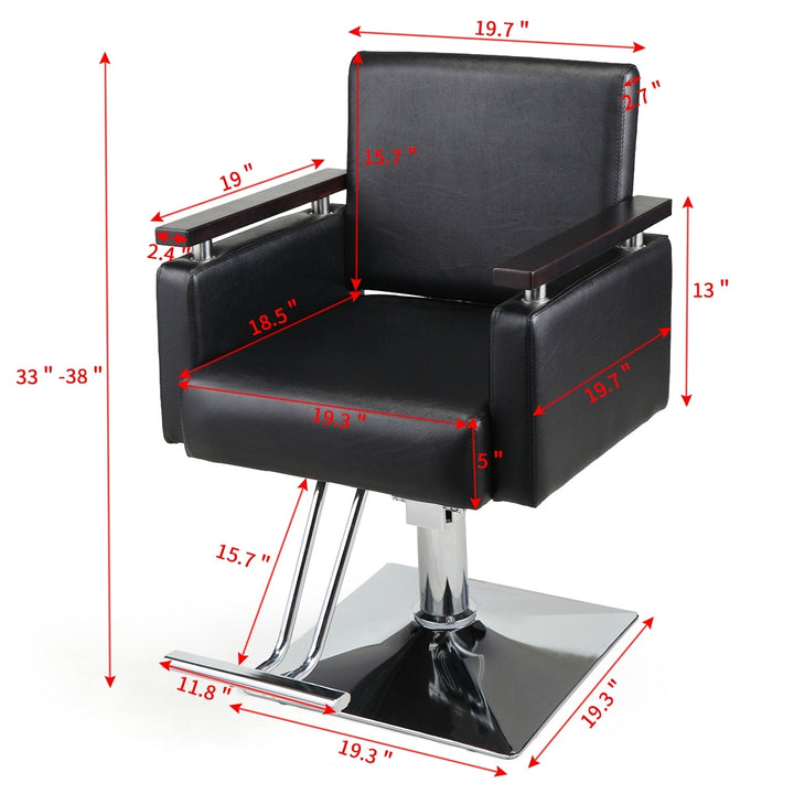 Hommoo Hydraulic Barber Chair, Heavy-Duty Styling Chair with 360 Degree Rotation for Barber Shop, Beauty Salon, Spa, Image 4