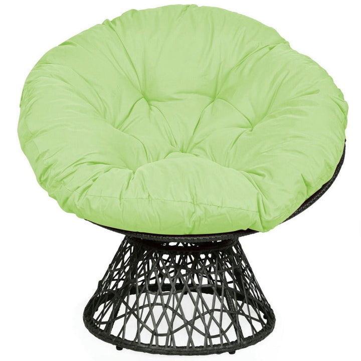 Hommoo Sofa Chair,Accent Chair, Rattan Papasan Chair Ergonomic 360-degree Swivel Soft Cushion Garden-Green Image 1