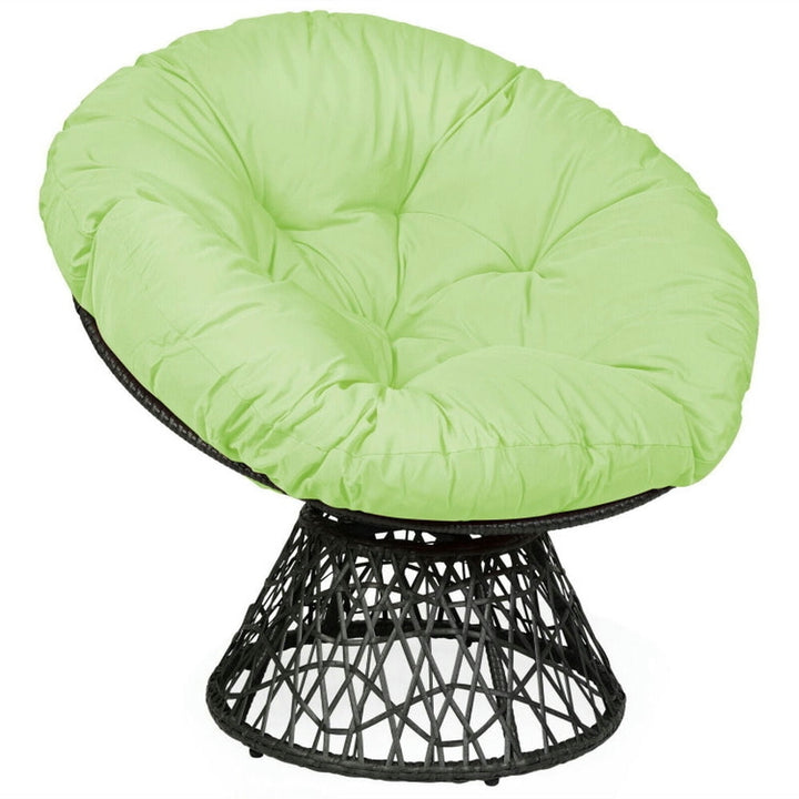 Hommoo Sofa Chair,Accent Chair, Rattan Papasan Chair Ergonomic 360-degree Swivel Soft Cushion Garden-Green Image 7