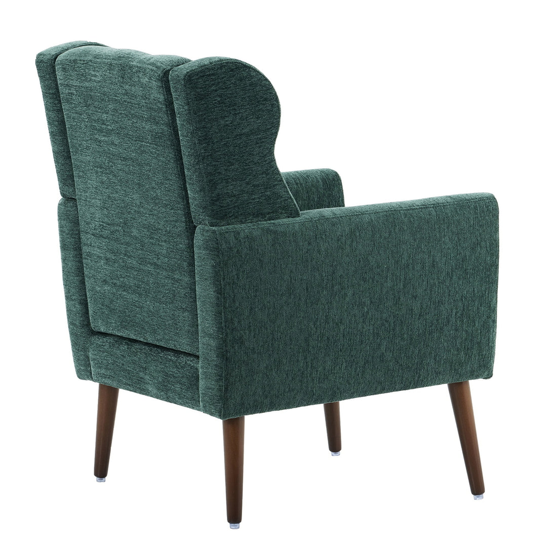 Hommoo Reading Arm Living Room Comfy Accent Chairs for Bedroom, Comfy Upholstered Single Sofa Blackish Green Image 4