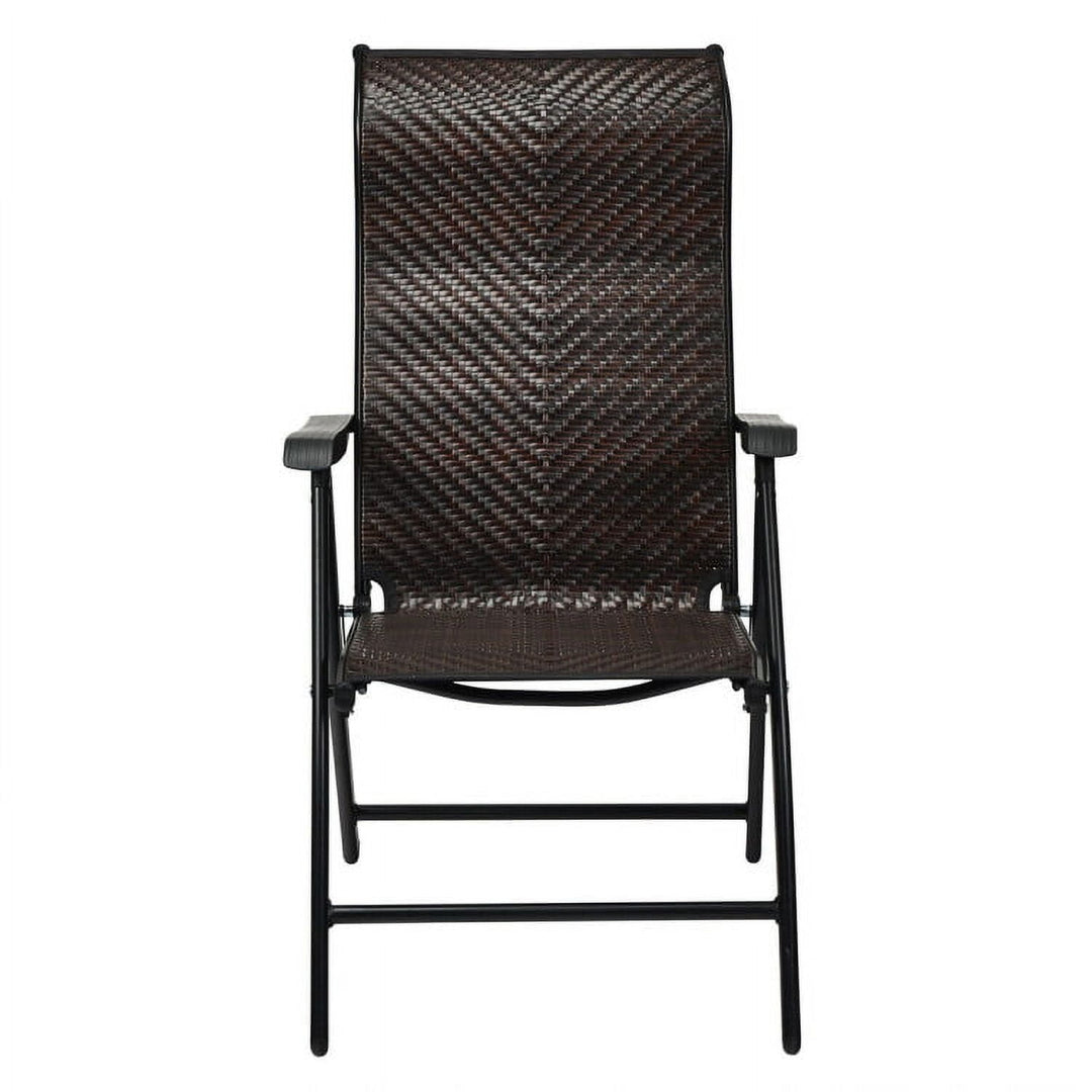 Hommoo Patio Rattan Folding Chair, Patio Folding Rattan Lounge Chair, Recliner Back Adjustable material Image 2