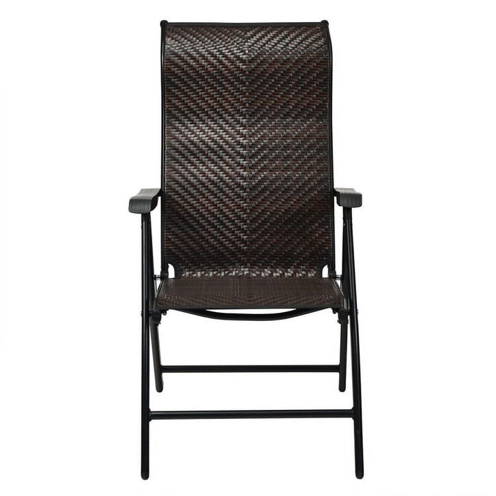 Hommoo Patio Rattan Folding Chair, Patio Folding Rattan Lounge Chair, Recliner Back Adjustable material Image 2