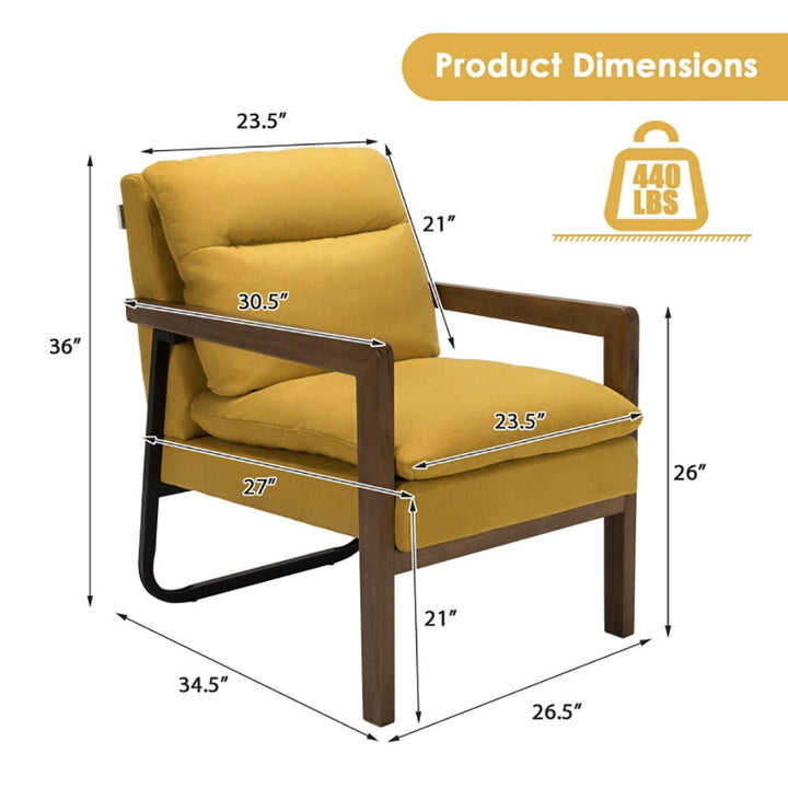 Hommoo Lounge Chair, Accent Armchair Leisure Chair, Single Sofa Chair with Extra-Thick Padded Backrest and Seat Image 3