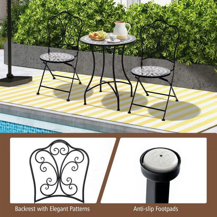 Hommoo Set of 2/4/6 Outdoor Folding Chairs with Breathable Seat-Set of 6, Outdoor Dining Chair for Patio Image 3