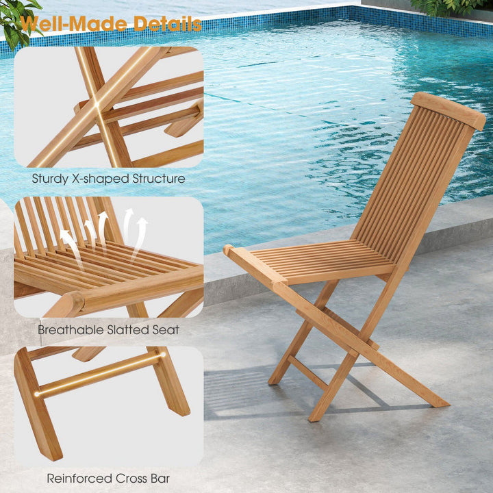 Hommoo 2 Piece Solid Acacia Wood Outdoor Armchair Armchair w/o Cushion, Brown Image 2