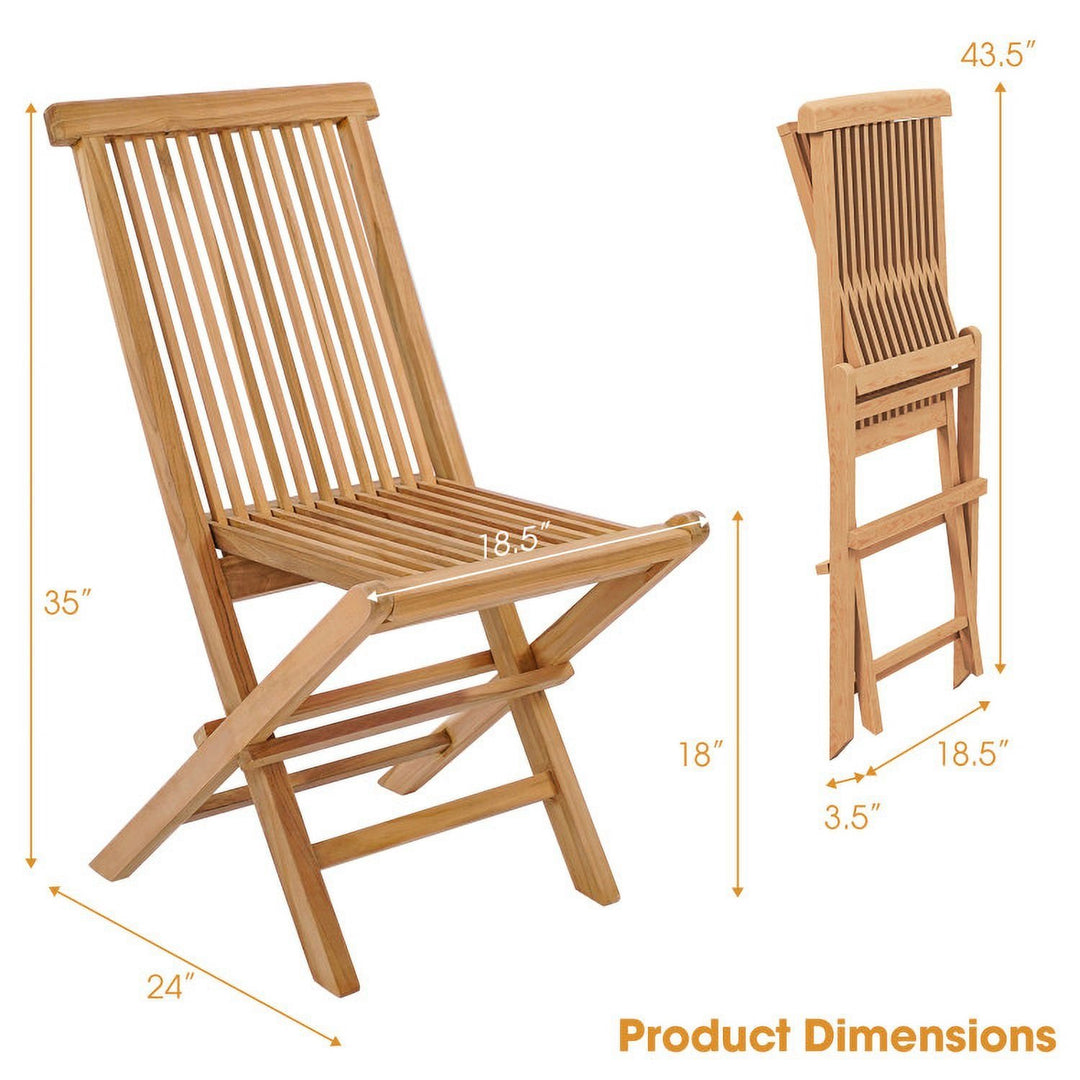 Hommoo 2 Piece Solid Acacia Wood Outdoor Armchair Armchair w/o Cushion, Brown Image 3