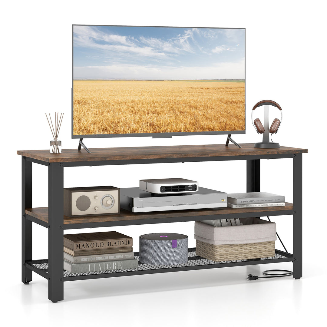 TV Stand for TVs up to 50 Inches 3-Tier Entertainment Center Image 1