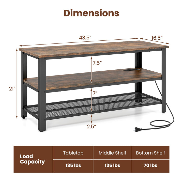 TV Stand for TVs up to 50 Inches 3-Tier Entertainment Center Image 3