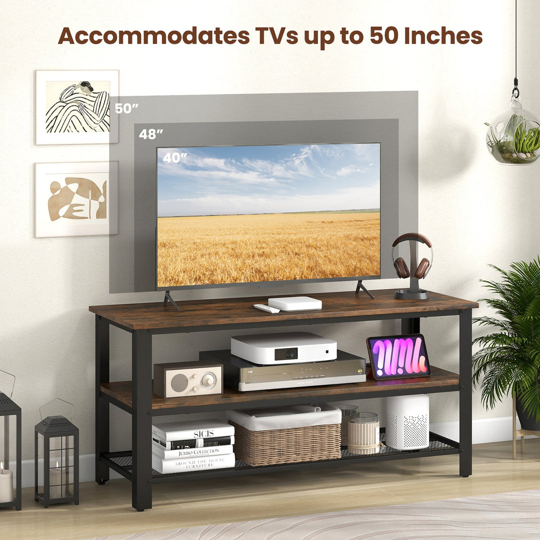 TV Stand for TVs up to 50 Inches 3-Tier Entertainment Center Image 4