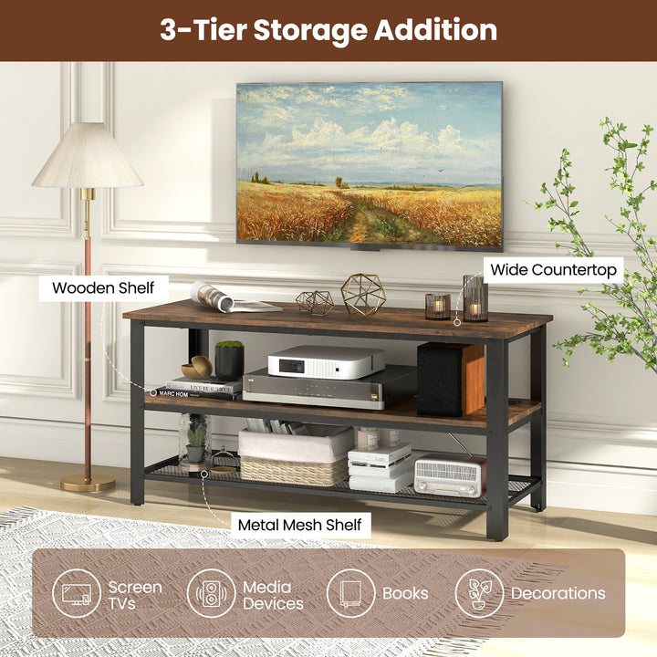 TV Stand for TVs up to 50 Inches 3-Tier Entertainment Center Image 6