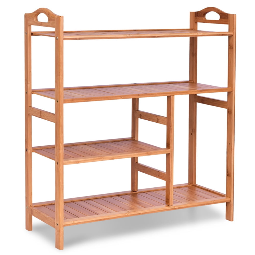 Hommoo 4 Tiers Multifunction Bamboo Storage Shoe Rack for Entryway Hallway, Space-Saving Shoe Rack Organizer for Closet Image 2