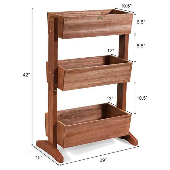 Hommoo Raised Planter Stand, Large Space Flower Rack Shelf, 3-Tier Raised Garden Bed with Detachable Ladder and Image 3