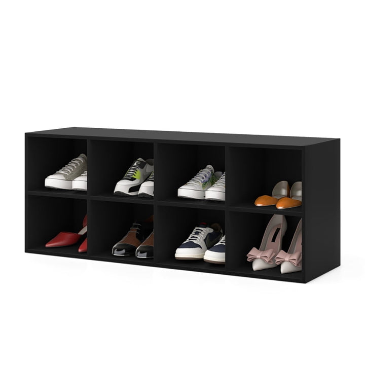 Hommoo 8 Cubbies Shoe Organizer with 500 LBS Weight Capacity-Black, Space-Saving Shoe Rack Organizer for Closet Entryway Image 4