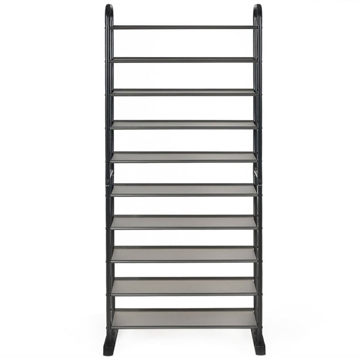 Hommoo 10-Tier Free-Standing Metal Frame Shoe Rack, Space-Saving Shoe Rack Organizer for Closet Entryway Image 1