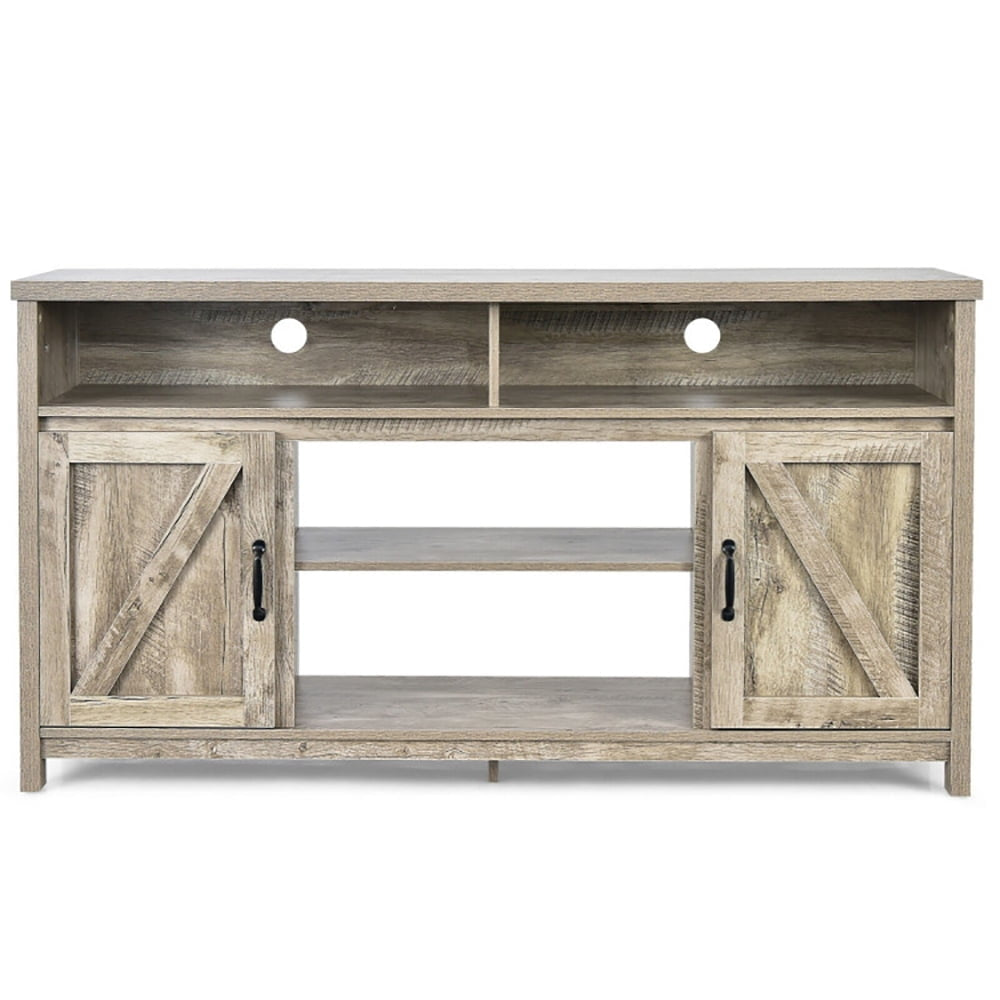 Hommoo Entertainment Centers,TV Stands,59 Inch TV Stand Media Center Console Cabinet with Barn Door for TVs 65 Image 1