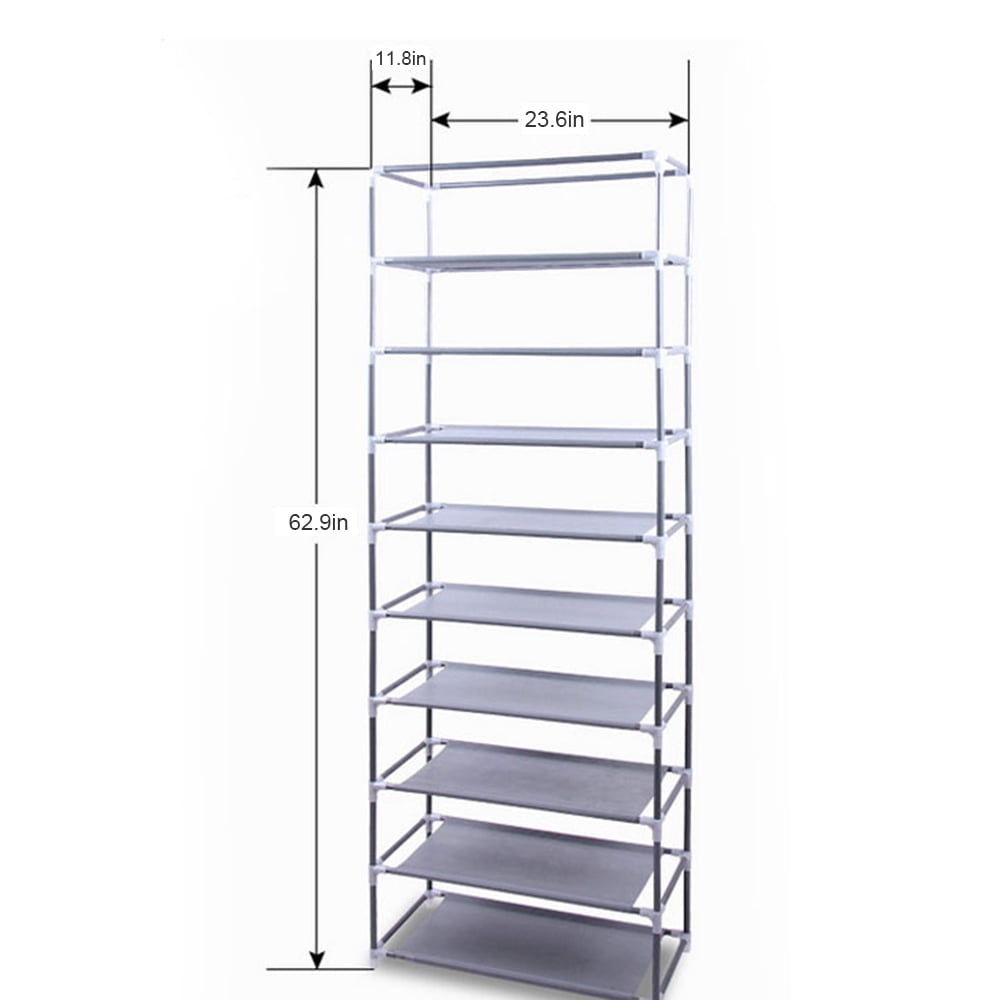 9 Lattices Shoe Rack Organizer, Fashionable Room-Saving Shelf Shoe Rack for Door, Non-woven Fabric Shoe Cabinet with Image 2