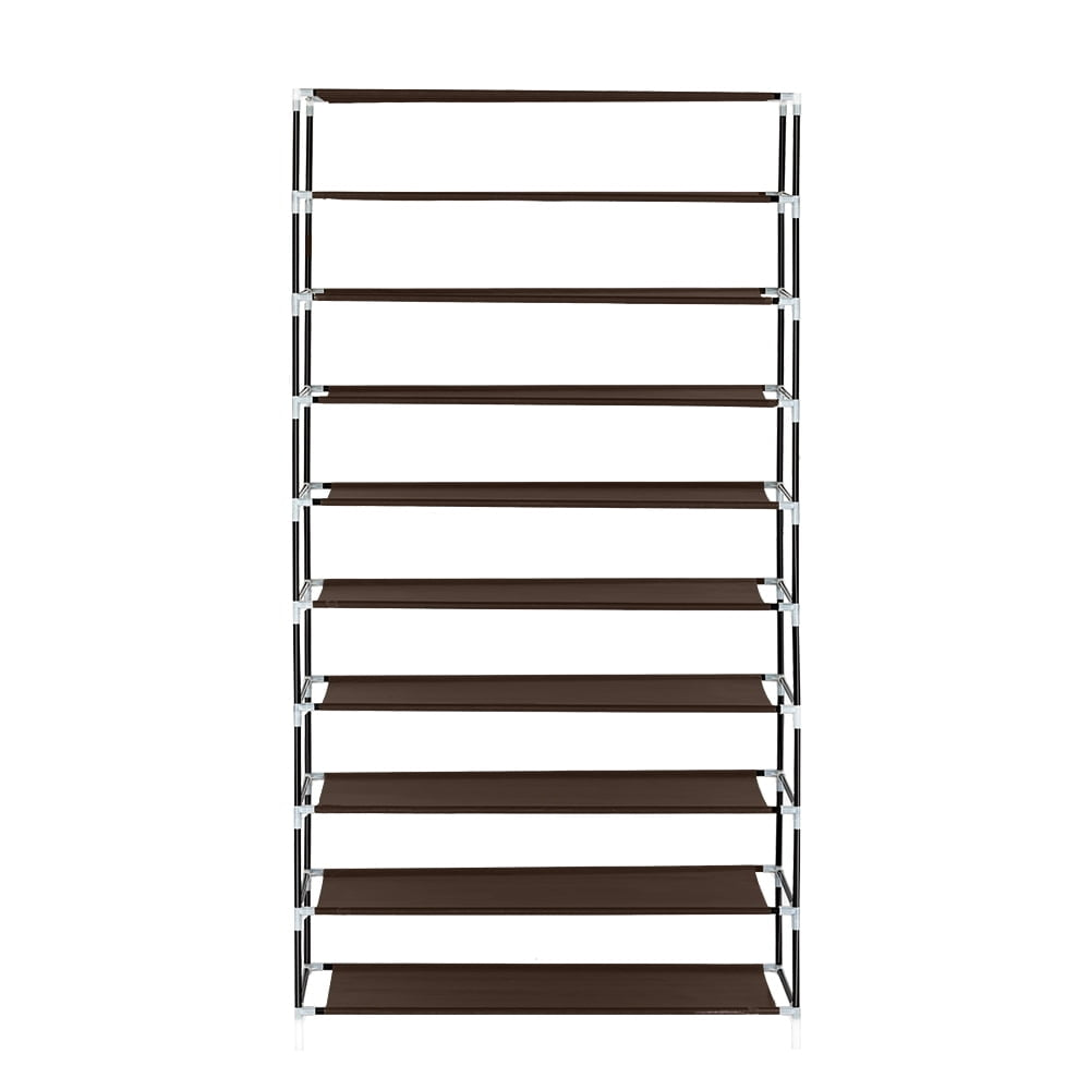 Hommoo Shoe Rack Storage Shelves with Dustproof Cover, Dark Brown Image 2