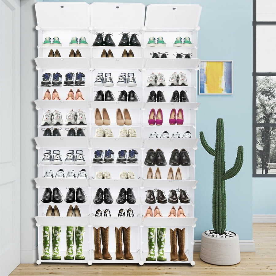 Hommoo 12-Tier 72 Pair Expandable Shoe Rack, Storage Organizer Tower Shelf for Heels, Boots, Slippers Image 1