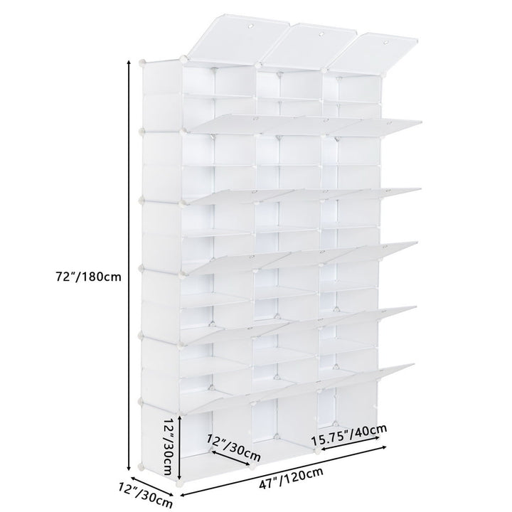 Hommoo 12-Tier 72 Pair Expandable Shoe Rack, Storage Organizer Tower Shelf for Heels, Boots, Slippers Image 2