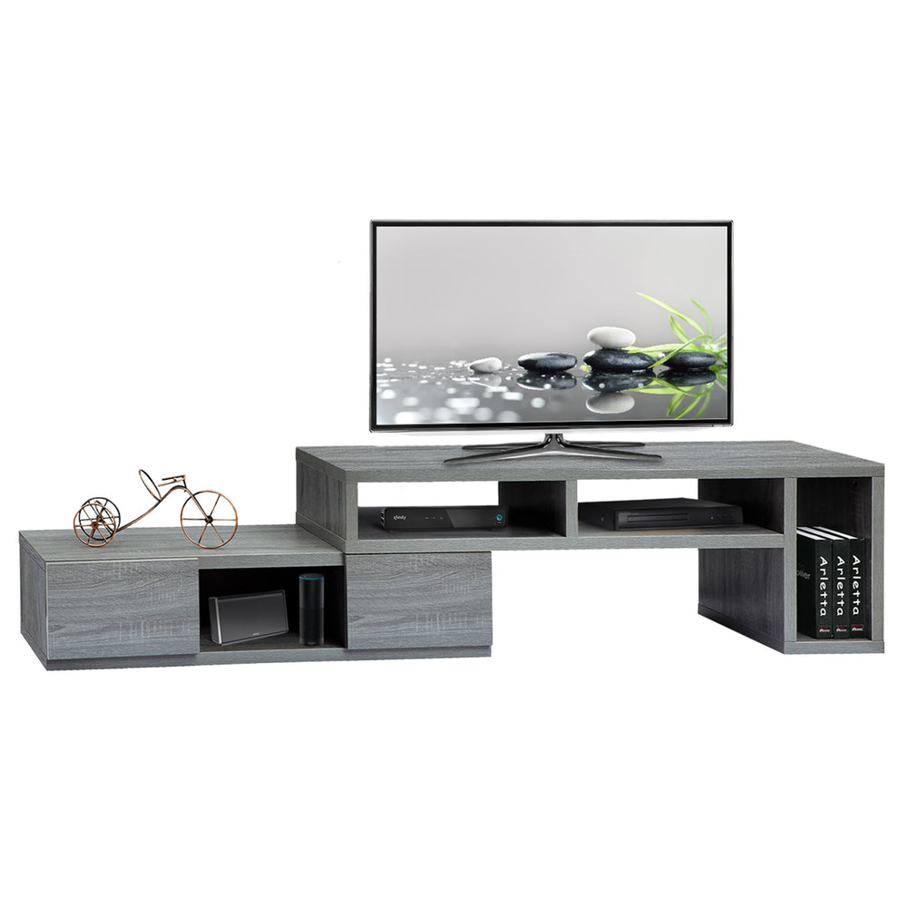 Hommoo Adjustable TV Stand and Media Entertainment Center Console Table for TVs up to 65 Inch - Gray Image 2