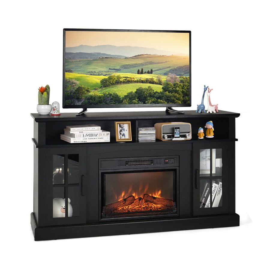 Hommoo Entertainment Centers,TV Stands,Fireplace TV Stand for TVs Up to 65 Inch with Side Cabinets and Remote Image 1