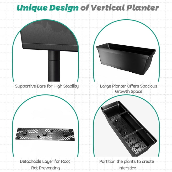 Hommoo Raised Planter Stand, Large Space Flower Rack Shelf,3-Tier Freestanding Vertical Plant Stand for Gardening and Image 2