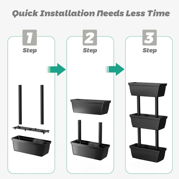 Hommoo Raised Planter Stand, Large Space Flower Rack Shelf,3-Tier Freestanding Vertical Plant Stand for Gardening and Image 6