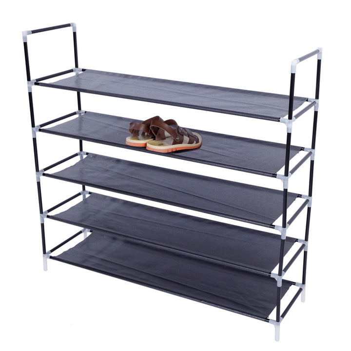 Hommoo 5-Tier Shoe Rack  25 Pair Storage Organizer for Shoes - Black Image 1