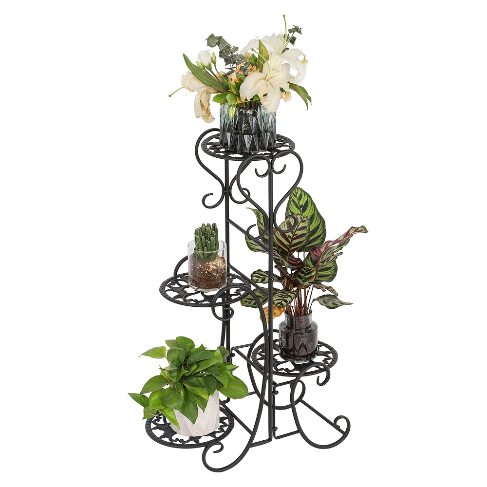 Hommoo 4 Potted Plant Stand, Indoor/ Outdoor Metal Rustproof Iron Garden Planting Pot Stand for House, Garden, Patio Image 2