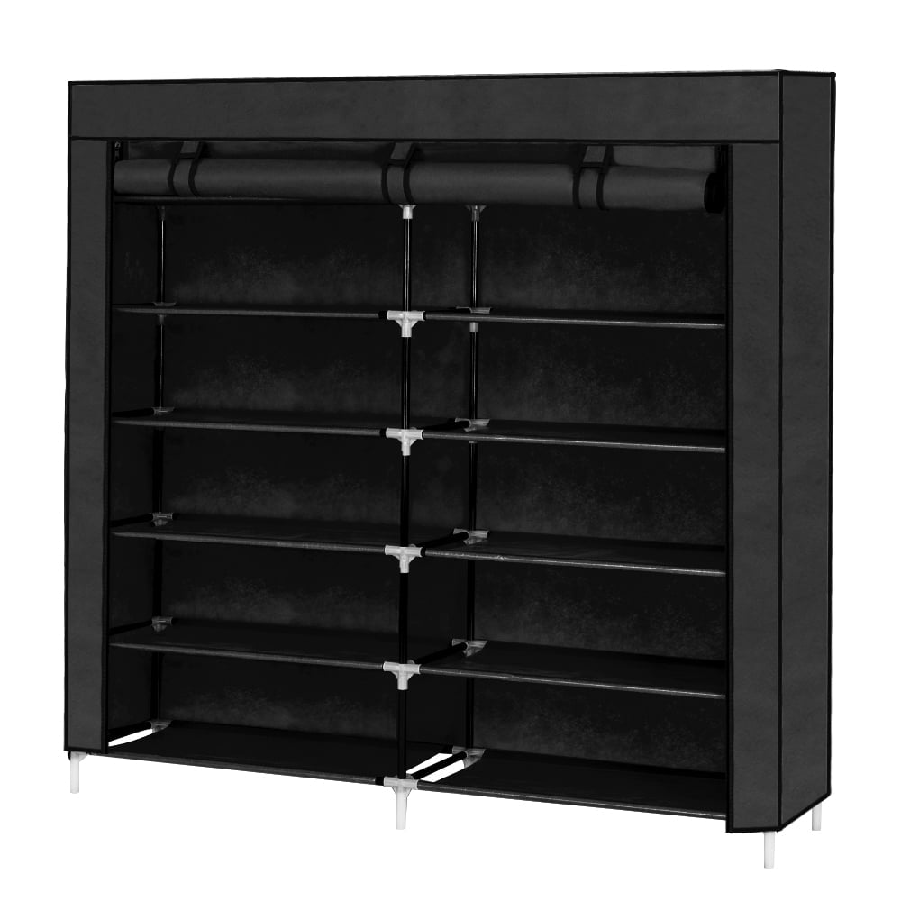 7 Tiers Shoe Rack Organizer, Portable Shoe Rack Closet Fabric Cover, Shoe Organizer Storage Cabinet 44" x 11" x 43" (L x Image 3