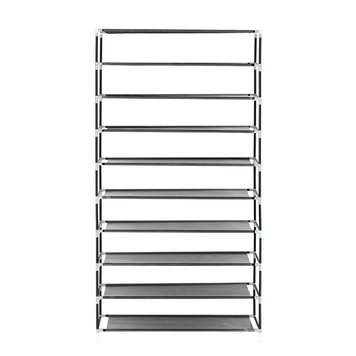 Hommoo Shoe Rack Storage Shelves with Dustproof Cover, Gray Image 2