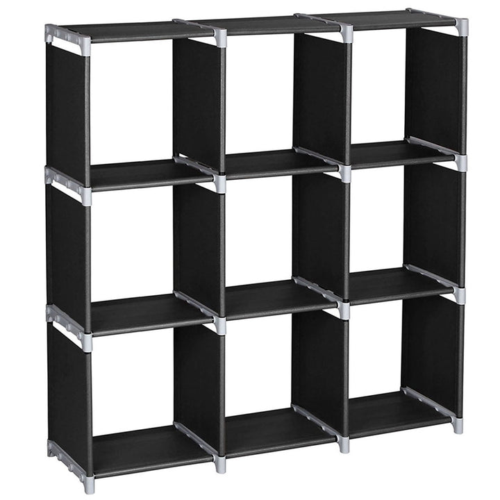 Hommoo 9 Cube Plastic Organizer, Portable Modular Storage for Shoe and Toy, Black Image 7